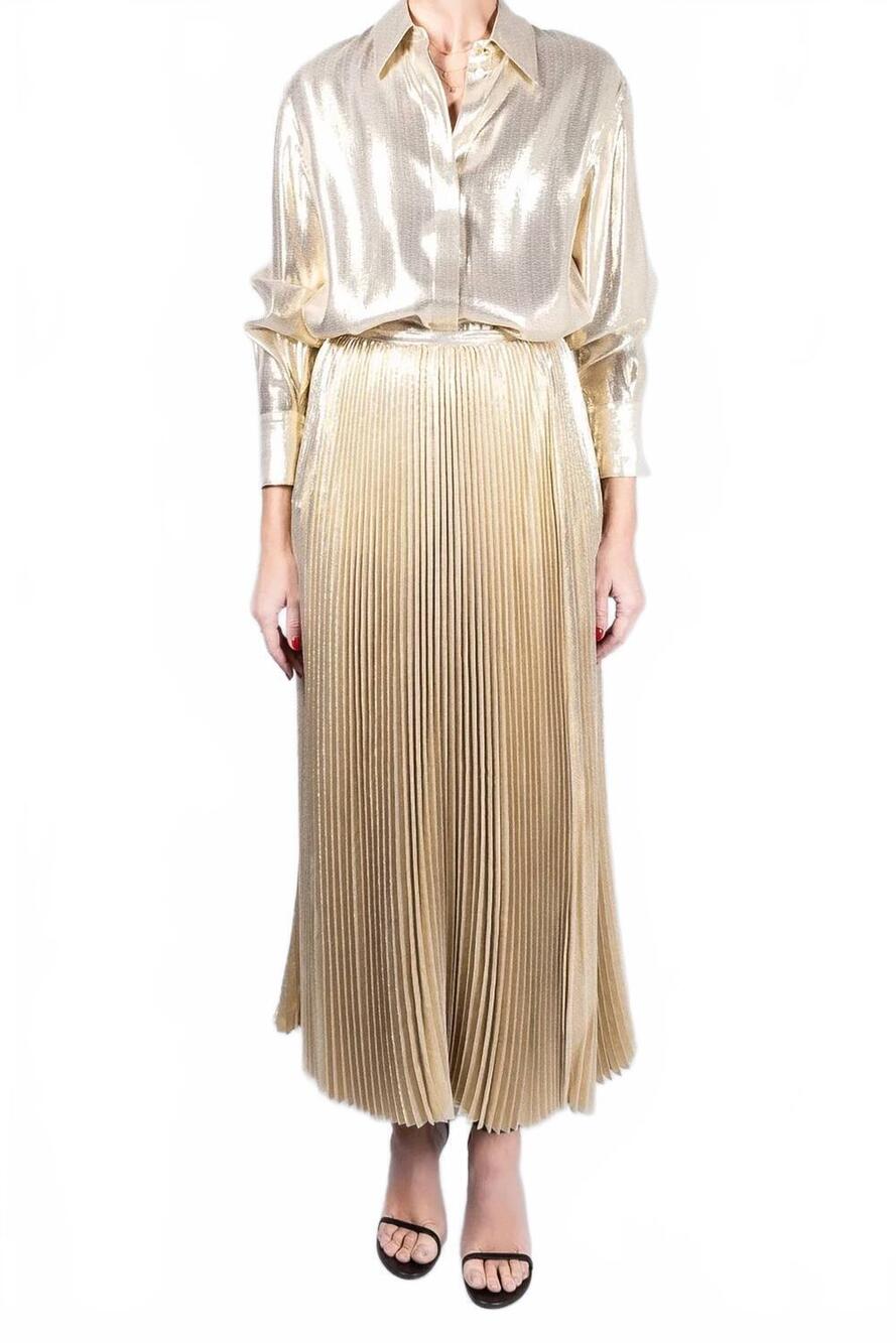 NEW JOSEPH essai midi skirt in gilt